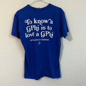 GPhi T-Shirt Blue Short Sleeve Tee Epsilon Lambda Gamma Phi Beta Sorority Bama